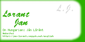 lorant jan business card